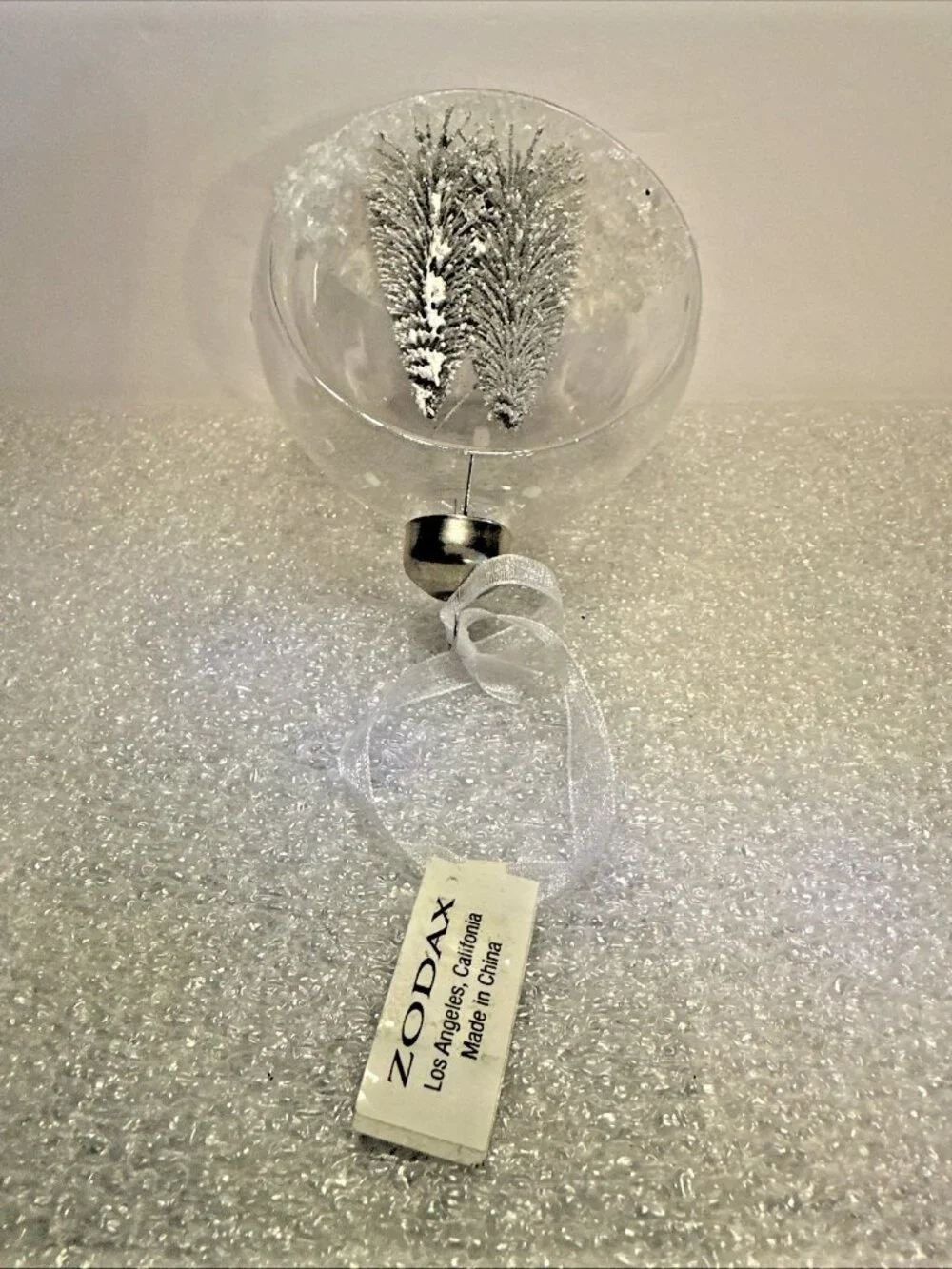 Zodax Clear Glass Diorama Christmas Ornament 3.5